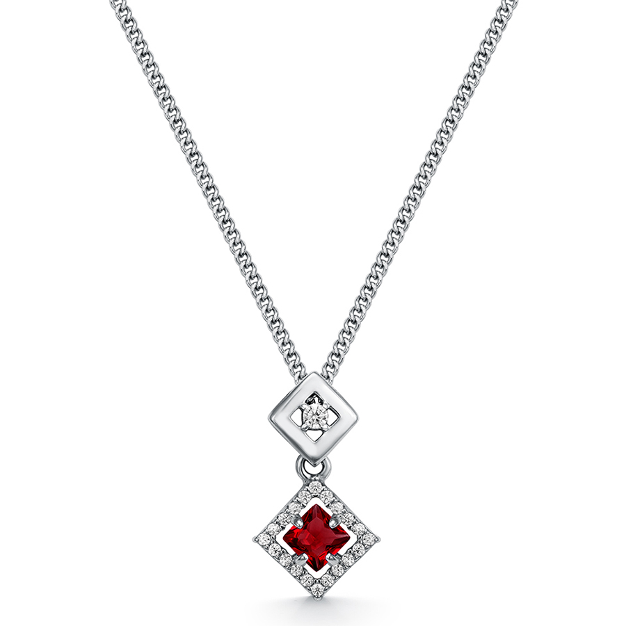 Колье, серебро, гранат, 601935-109-0019
